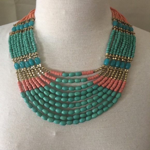 Decree Turquoise and Coral necklace - Picture 2 of 7